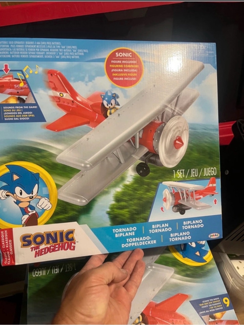 Sonic the Hedgehog Red and Silver Tornado Biplane Playset
